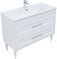 AQUANET Тумба с раковиной Бостон new 100 (Flat) цв.белый сатин AQUANET-345363
