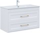 AQUANET Тумба с раковиной Бостон new 100 (Flat) цв.белый сатин, ручки золото AQUANET-347849