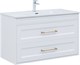 AQUANET Тумба с раковиной Бостон new 100 (Flat) цв.белый сатин, ручки золото AQUANET-347849