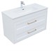 AQUANET Тумба с раковиной Бостон new 100 (Flat) цв.белый сатин, ручки золото AQUANET-347849