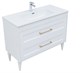 AQUANET Тумба с раковиной Бостон new 100 (Flat) цв.белый сатин, ручки золото AQUANET-347849