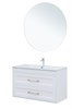 AQUANET Тумба с раковиной Бостон new 100 (Flat) цв.белый сатин, ручки золото AQUANET-347849