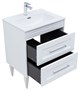 AQUANET Тумба с раковиной Бостон new 60 (Flat) цв.белый сатин AQUANET-345364