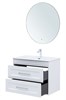 AQUANET Тумба с раковиной Бостон new 80 (Flat) цв.белый сатин AQUANET-345366