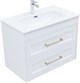AQUANET Тумба с раковиной Бостон new 80 (Flat) цв.белый сатин, ручки золото AQUANET-347847
