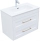AQUANET Тумба с раковиной Бостон new 80 (Flat) цв.белый сатин, ручки золото AQUANET-347847