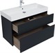 AQUANET Тумба с раковиной Бруклин 100 цв. антрацит матовый AQUANET-312874