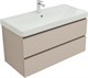 AQUANET Тумба с раковиной Вега 2.0 100 2 ящ. цв.бежевый (раковина Ирис) AQUANET-344756
