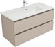 AQUANET Тумба с раковиной Вега 2.0 100 2 ящ. цв.бежевый (раковина Ирис) AQUANET-344756