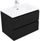 AQUANET Тумба с раковиной Вега 2.0 70 2 ящ. цв.черный (раковина Flat) AQUANET-344766