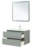 AQUANET Тумба с раковиной Вега 2.0 80 2 ящ. цв.мисти грин (раковина Flat) AQUANET-344769