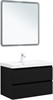 AQUANET Тумба с раковиной Вега 2.0 80 2 ящ. цв.черный (раковина Ирис) AQUANET-344747