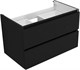 AQUANET Тумба с раковиной Вега 2.0 80 2 ящ. цв.черный (раковина Ирис) AQUANET-344747
