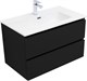 AQUANET Тумба с раковиной Вега 2.0 80 2 ящ. цв.черный (раковина Ирис) AQUANET-344747