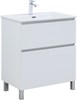 AQUANET Тумба с раковиной Вега 70 (Flat) напольная 2 ящ. цв. белый глянец AQUANET-345381