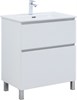 AQUANET Тумба с раковиной Вега 70 (Flat) напольная 2 ящ. цв. белый глянец AQUANET-345381