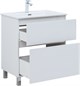 AQUANET Тумба с раковиной Вега 70 (Flat) напольная 2 ящ. цв. белый глянец AQUANET-345381