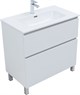AQUANET Тумба с раковиной Вега 80 (Flat) напольная 2 ящ. цв. белый глянец AQUANET-345382