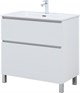 AQUANET Тумба с раковиной Вега 80 (Flat) напольная 2 ящ. цв. белый глянец AQUANET-345382