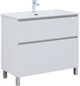 AQUANET Тумба с раковиной Вега 90 (Flat) напольная 2 ящ. цв. белый глянец AQUANET-345383