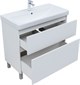 AQUANET Тумба с раковиной Вега 90 (Ирис) напольная 2 ящ. цв. белый глянец AQUANET-345378
