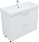 AQUANET Тумба с раковиной Ирис new 100 напольная 2 ящ. цв.белый глянец AQUANET-342096