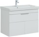 AQUANET Тумба с раковиной Ирис new 80 подвесная 1 ящ. 2 фасада цв.белый глянец AQUANET-312430