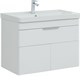 AQUANET Тумба с раковиной Ирис new 80 подвесная 1 ящ. 2 фасада цв.белый глянец AQUANET-312430