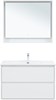 AQUANET Тумба с раковиной Милан 100 цв. белый глянец AQUANET-340155