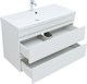 AQUANET Тумба с раковиной Нота new 100 цв.белый глянец AQUANET-335873
