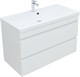 AQUANET Тумба с раковиной Нота new 100 цв.белый глянец AQUANET-335873