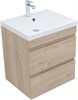 AQUANET Тумба с раковиной Нота new 58 цв.дуб светлый AQUANET-335880