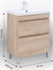 AQUANET Тумба с раковиной Нота New 60 дуб светлый AQUANET-345798