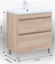 AQUANET Тумба с раковиной Нота New 75 дуб светлый AQUANET-345801