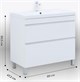 AQUANET Тумба с раковиной Нота New 90 белый глянец AQUANET-345802