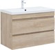 AQUANET Тумба с раковиной Нота new 90 цв.дуб светлый AQUANET-335882