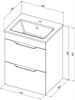 AQUANET Тумба с раковиной Практика 50 2 ящ. цв.белый глянец AQUANET-354885