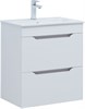 AQUANET Тумба с раковиной Практика 60 2 ящ. цв.белый глянец AQUANET-354886