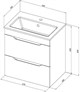 AQUANET Тумба с раковиной Практика 60 2 ящ. цв.белый глянец AQUANET-354886