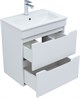 AQUANET Тумба с раковиной Практика 60 2 ящ. цв.белый глянец AQUANET-354886