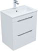 AQUANET Тумба с раковиной Практика 60 2 ящ. цв.белый глянец AQUANET-354886
