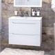 AQUANET Тумба с раковиной Практика 80 2 ящ. цв.белый глянец AQUANET-354887