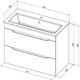 AQUANET Тумба с раковиной Практика 80 2 ящ. цв.белый глянец AQUANET-354989