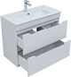 AQUANET Тумба с раковиной Практика 80 2 ящ. цв.белый глянец AQUANET-354989