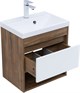 AQUANET Тумба с раковиной Тренд 50 цв. дуб рустикальный/белый сатин AQUANET-345808