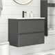 AQUANET Тумба с раковиной Эмбер 60 2 ящ. цв.черный матовый (раковина Urban) AQUANET-332504