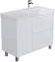 AQUANET Тумба под раковину Nova Lite 2.0 90 напольная, белый глянец, правая AQUANET-346338