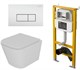 DK Комплект Унитаз подвесной безободковый (торнадо) D&K Berlin DT1436516, 490*340*350мм, сиденье микролифт, белый+Инсталляция рамная скрытого монтажа D&K DI8050127, 500*117*1270мм, для подвесного унитаза, универсальная+Клавиша смыва D&K Rhein DB1499016, б DS1431622