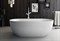 BELBAGNO BB70 Ванна акриловая отельностоящая овальная в комплекте со сливом-переливом цвета хром - фото 44256