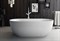 BELBAGNO BB70 Ванна акриловая отельностоящая овальная в комплекте со сливом-переливом цвета хром - фото 44398
